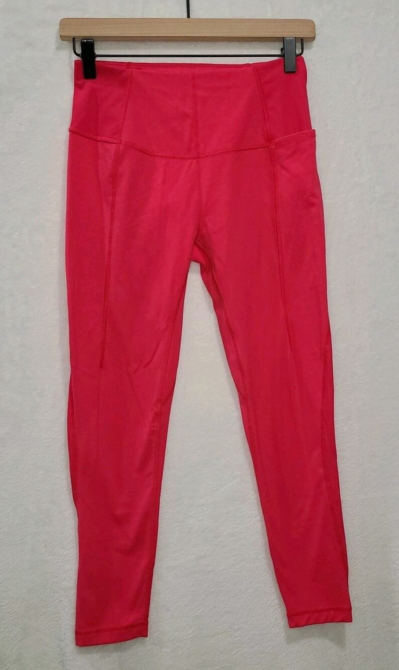 Sweaty Betty Super Soft 7/8 Leggings Size 6 High Waisted Glow Pink Pockets
